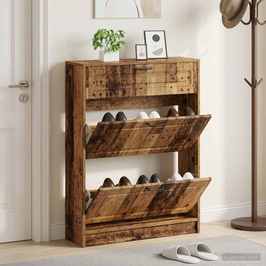 vidaXL Ντουλάπα Παπουτσιών UTRECHT 78 x 24 x 100 εκ. Παλαιωμένο ξύλο