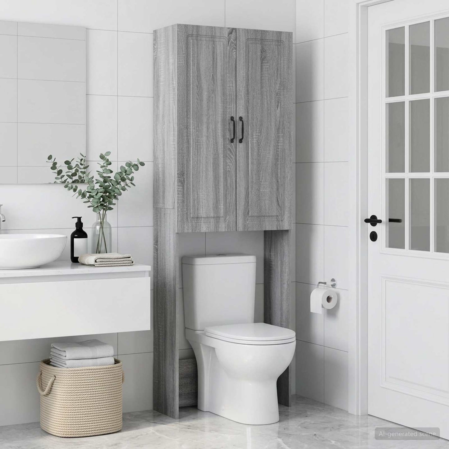 vidaXL Ντουλάπα τουαλέτας UTRECHT Γκρι Sonoma 66 x 25,5 x 190 εκ.