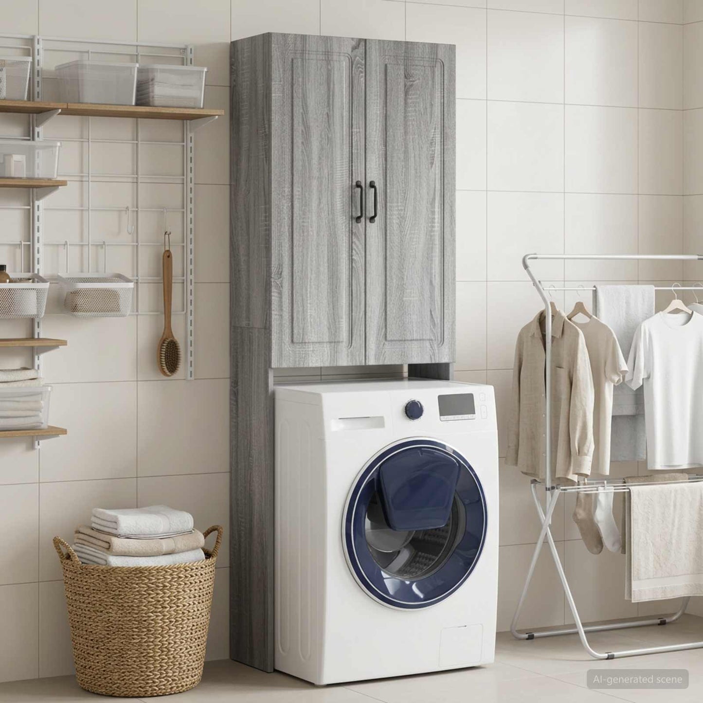 vidaXL Ντουλάπα τουαλέτας UTRECHT Γκρι Sonoma 66 x 25,5 x 190 εκ.