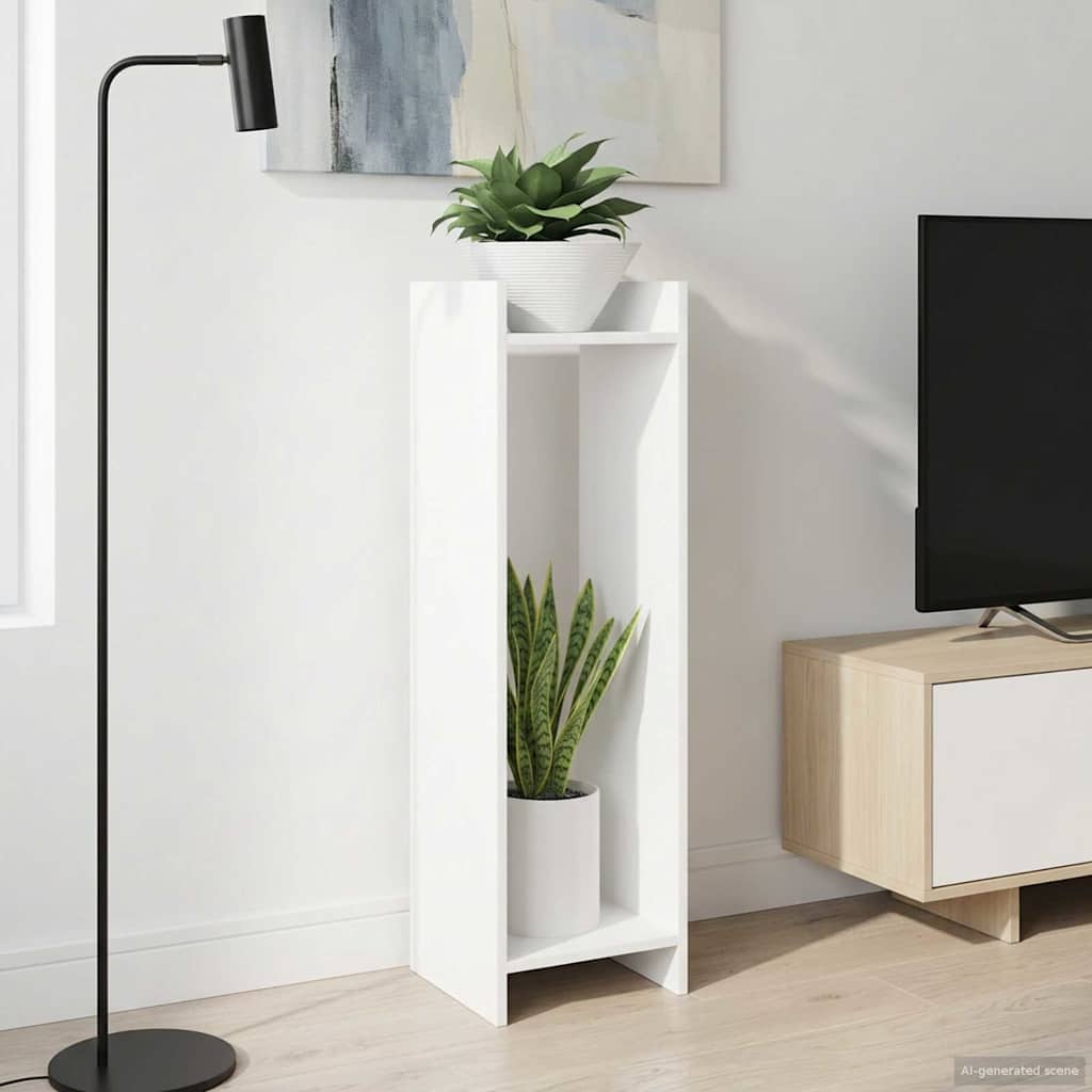 vidaXL Βάση φυτών Λευκός 30 x 30 x 100 εκ Μηχανικά επεξεργασμένο ξύλο