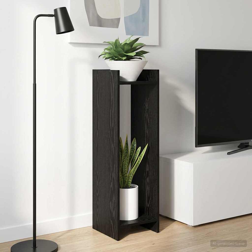 vidaXL Βάση φυτών με ράφι 2 pcs Μαύρη Δρυς 30 x 30 x 100 εκ