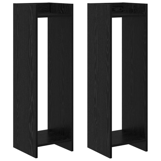 vidaXL Βάση φυτών με ράφι 2 pcs Μαύρη Δρυς 30 x 30 x 100 εκ