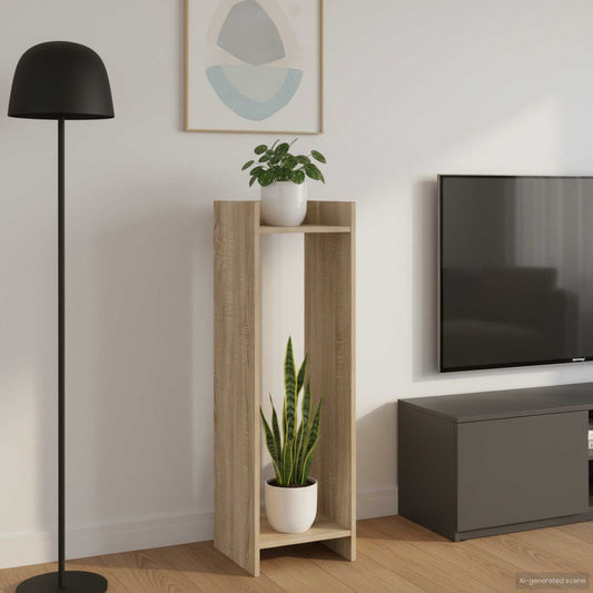 vidaXL Βάση φυτών με ράφι Δρύς Sonoma 30 x 30 x 100 εκ