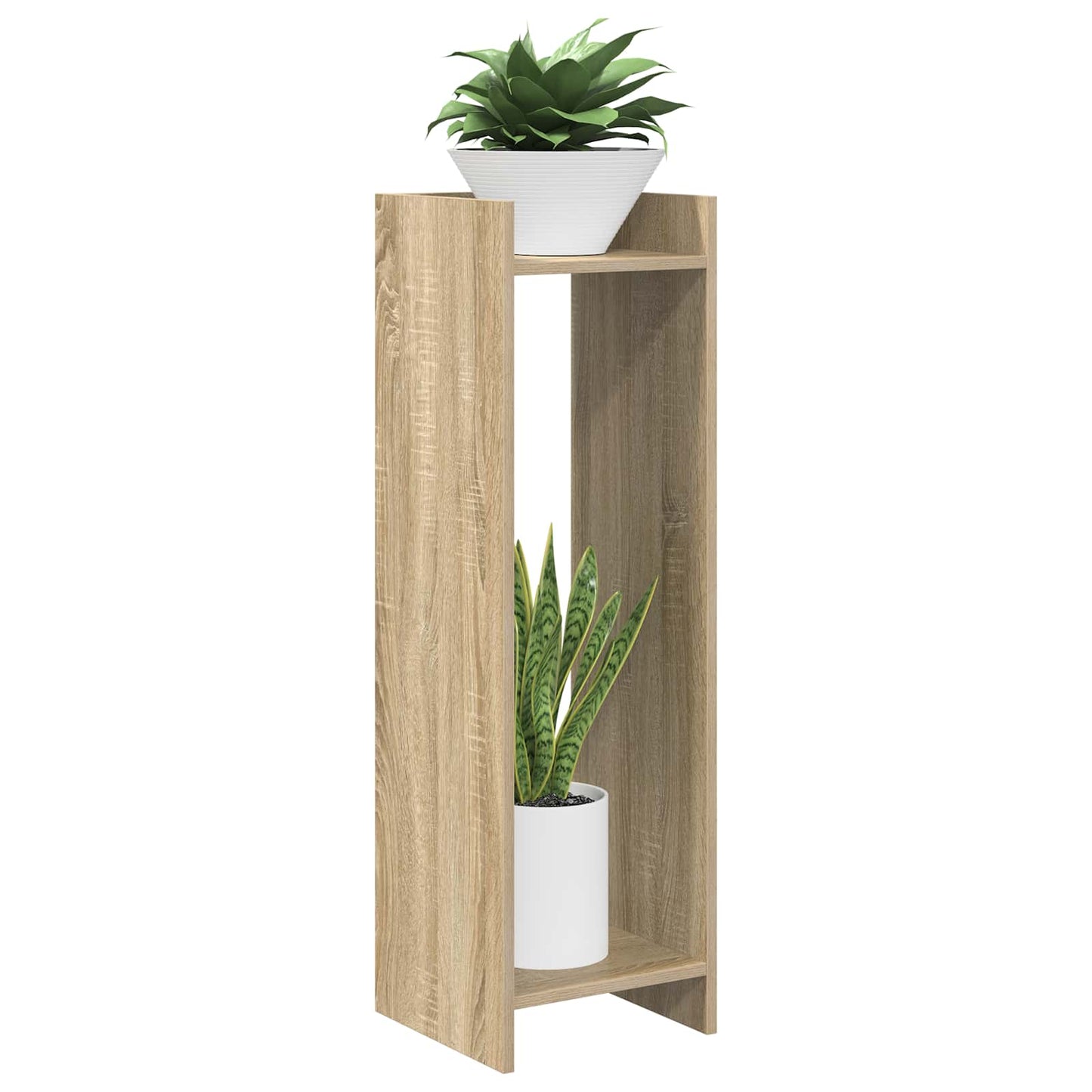 vidaXL Βάση φυτών με ράφι Δρύς Sonoma 30 x 30 x 100 εκ