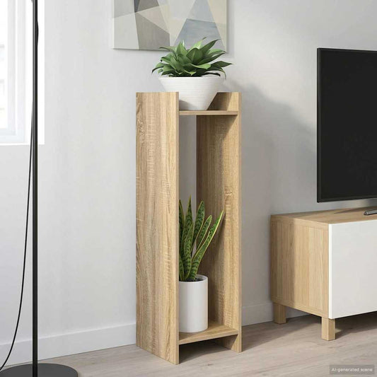 vidaXL Βάση φυτών με ράφι 2 pcs Δρύς Sonoma 30 x 30 x 100 εκ