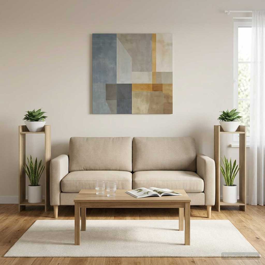 vidaXL Βάση φυτών με ράφι 2 pcs Δρύς Sonoma 30 x 30 x 100 εκ