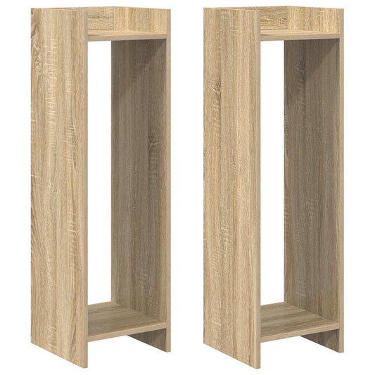 vidaXL Βάση φυτών με ράφι 2 pcs Δρύς Sonoma 30 x 30 x 100 εκ
