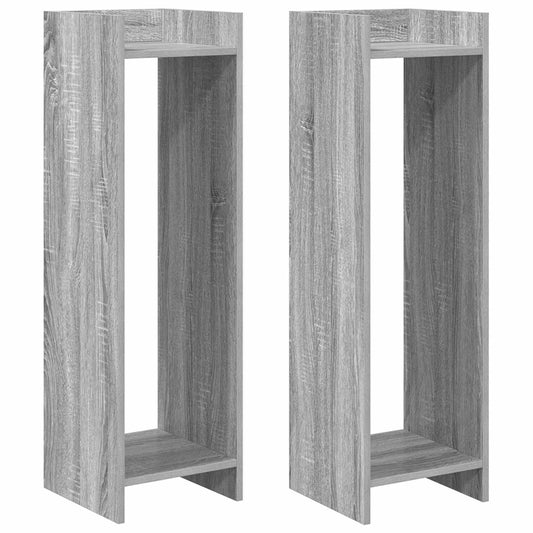 vidaXL Βάση φυτών 2 τεμ. Γκρι Sonoma 30 x 30 x 100 εκ