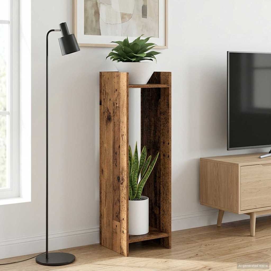 vidaXL Βάση φυτών Παλαιωμένο ξύλο 30 x 30 x 100 εκ Επεξεργασμένο Ξύλο