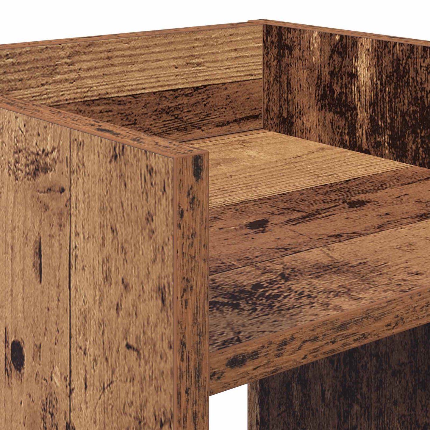 vidaXL Βάση φυτών με ράφι 2 pcs Παλιό ξύλο 30 x 30 x 100 εκ