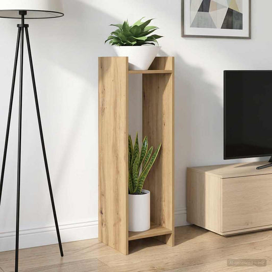 vidaXL Βάση φυτών με ράφι 2 pcs Τεχνίτικη Δρυς 30 x 30 x 100 εκ
