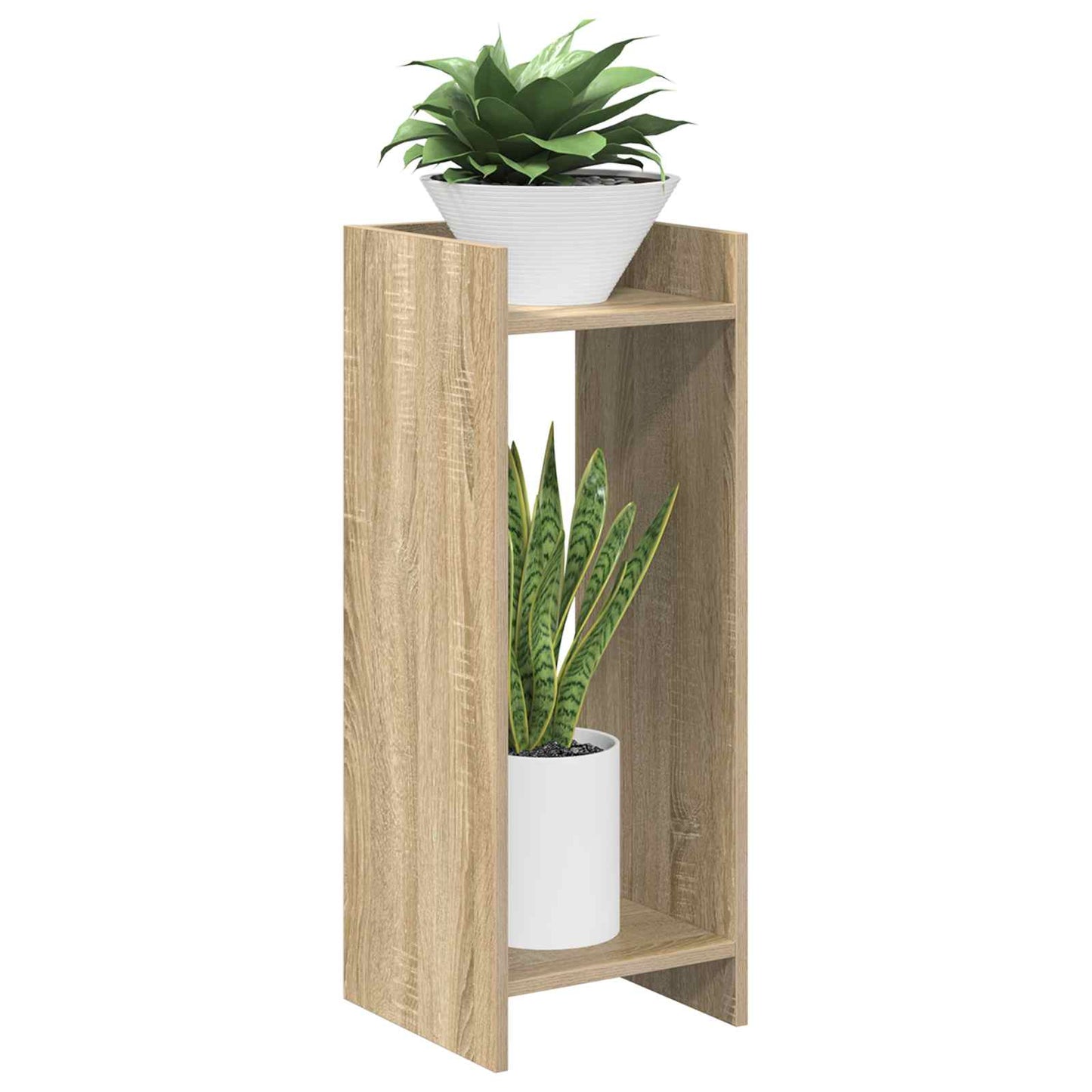 vidaXL Βάση φυτών με ράφι Δρύς Sonoma 30 x 30 x 80 cm