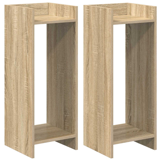 vidaXL Βάση φυτών με ράφι 2 pcs Δρύς Sonoma 30 x 30 x 80 cm