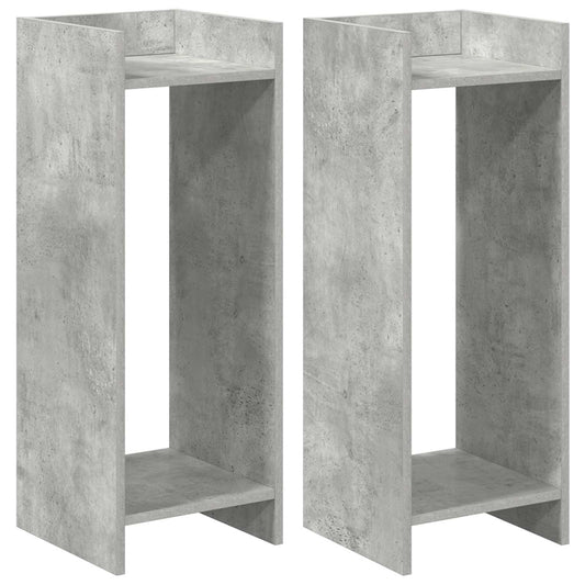 vidaXL Βάση φυτών με ράφι 2 pcs Σκυρόχρωμο Γκρι 30 x 30 x 80 cm