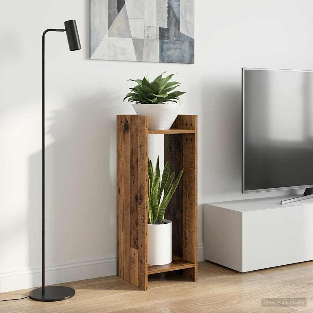 vidaXL Βάση φυτών Παλαιωμένο ξύλο 30 x 30 x 80 cm Επεξεργασμένο Ξύλο