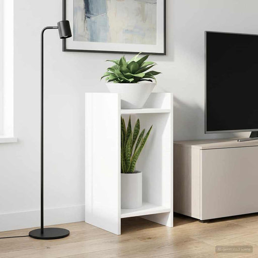 vidaXL Βάση φυτών Λευκός 30 x 30 x 60 cm Μηχανικά επεξεργασμένο ξύλο