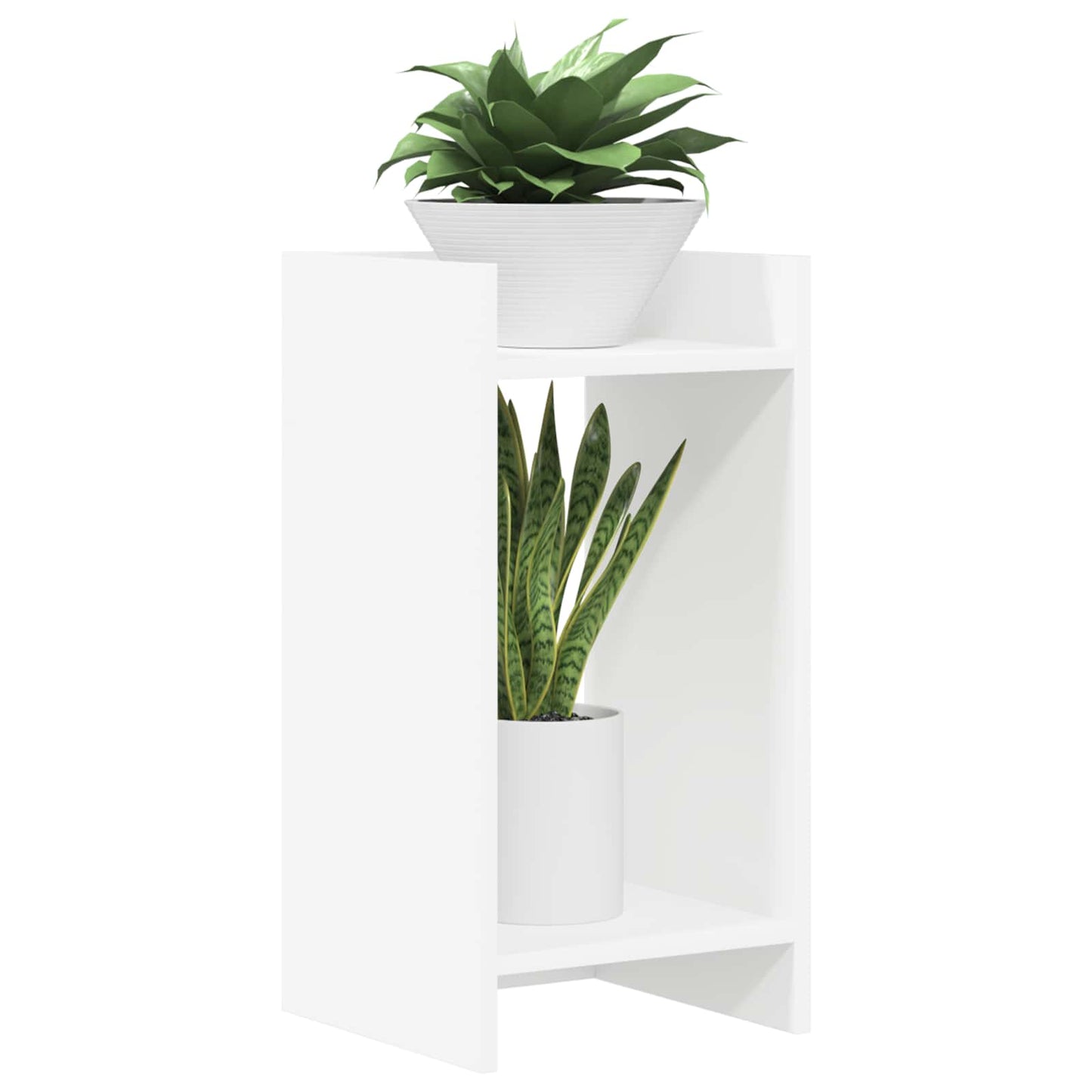 vidaXL Βάση φυτών Λευκός 30 x 30 x 60 cm Μηχανικά επεξεργασμένο ξύλο
