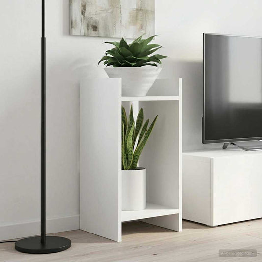 vidaXL Βάση φυτών με ράφι 2 pcs Λευκός 30 x 30 x 60 cm
