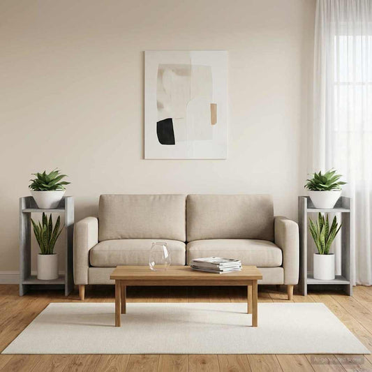 vidaXL Βάση φυτών με ράφι 2 pcs Σκυρόχρωμο Γκρι 30 x 30 x 60 cm