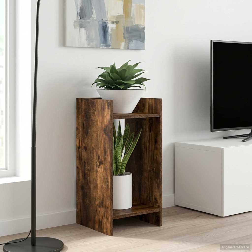 vidaXL Βάση φυτών Καπνισμένο Ξύλο Δρυός 30 x 30 x 60 cm