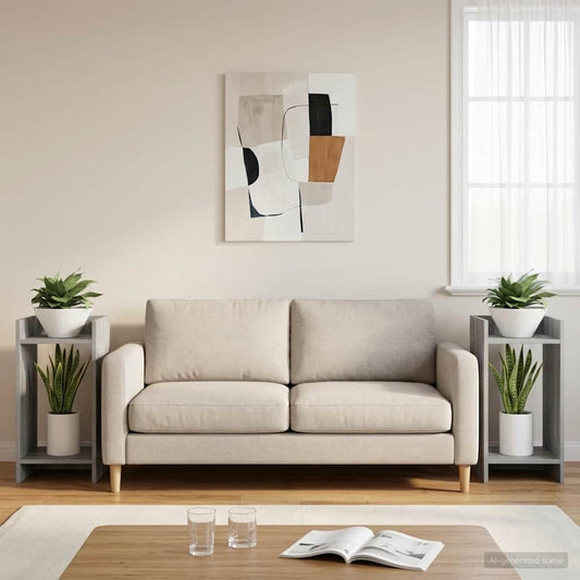 vidaXL Βάση φυτών με ράφι 2 pcs Γκρι Σονομά 30 x 30 x 60 cm