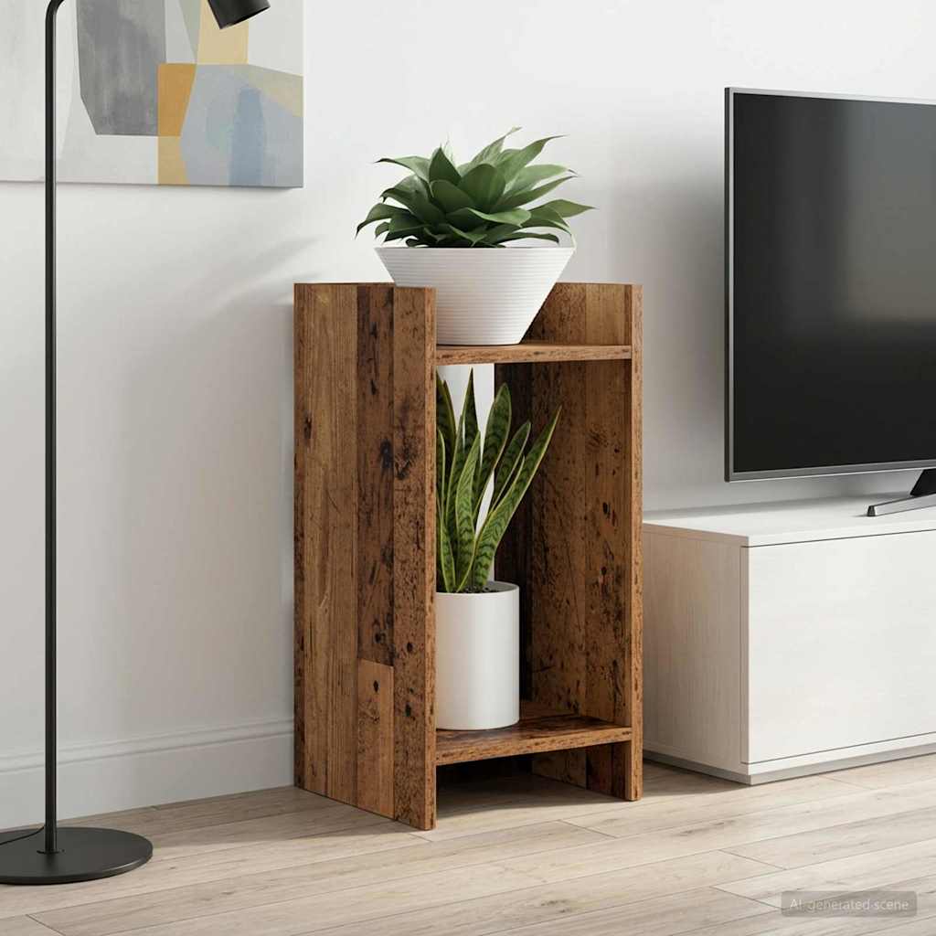 vidaXL Βάση φυτών Παλαιωμένο ξύλο 30 x 30 x 60 cm Επεξεργασμένο Ξύλο