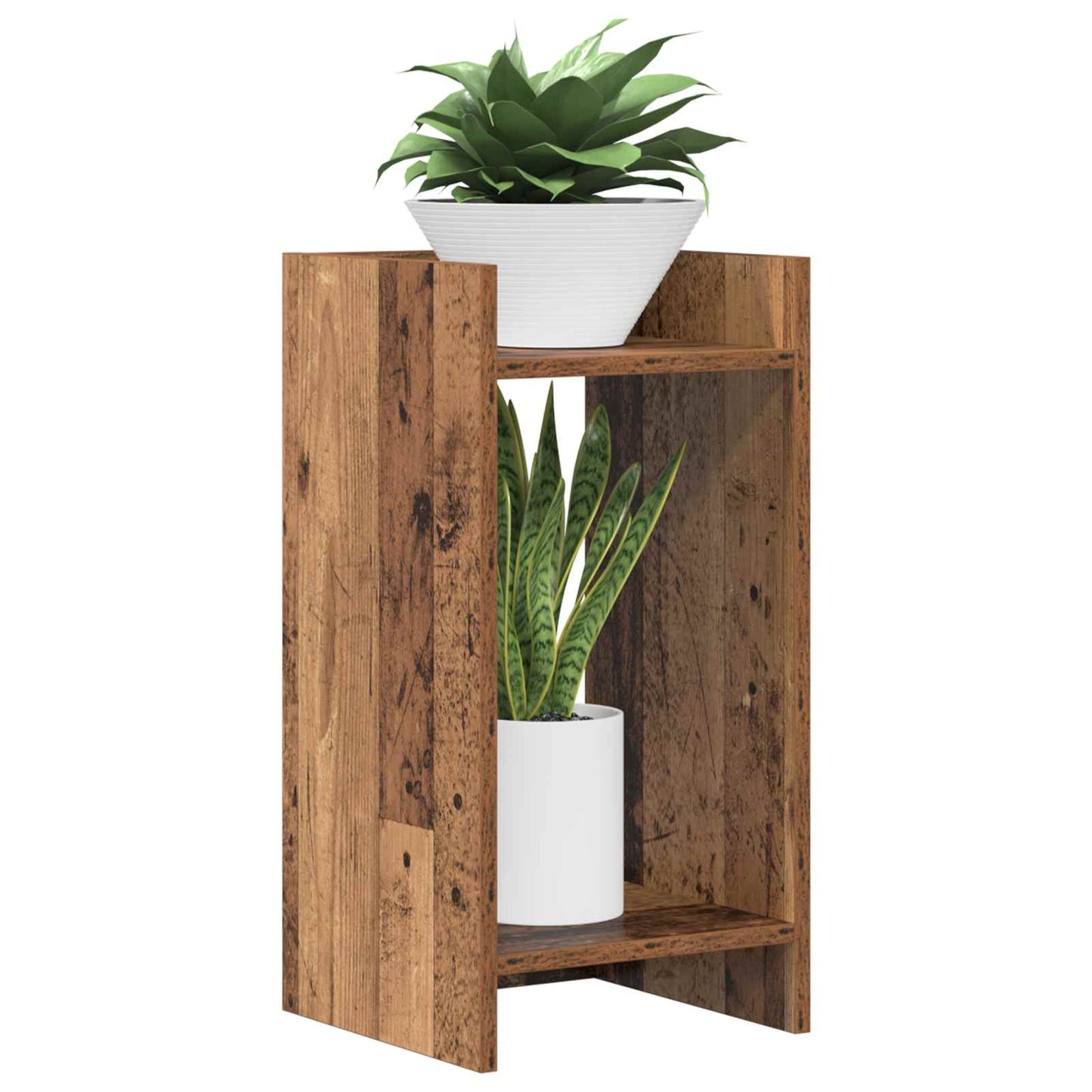 vidaXL Βάση φυτών Παλαιωμένο ξύλο 30 x 30 x 60 cm Επεξεργασμένο Ξύλο