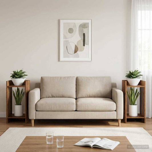 vidaXL Βάση φυτών με ράφι 2 pcs Παλιό ξύλο 30 x 30 x 60 cm