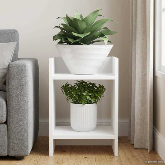 vidaXL Βάση φυτών Λευκό 30 x 30 x 40 cm Επεξεργασμένο Ξύλο