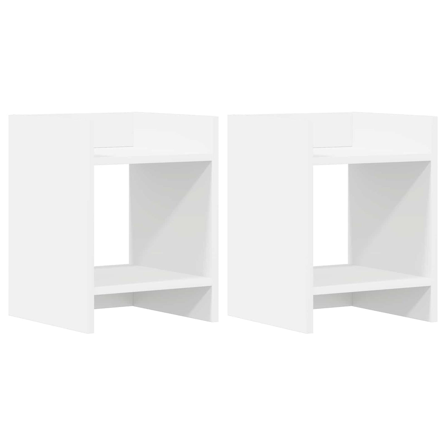 vidaXL Βάση φυτών με ράφι 2 pcs Λευκός 30 x 30 x 40 cm