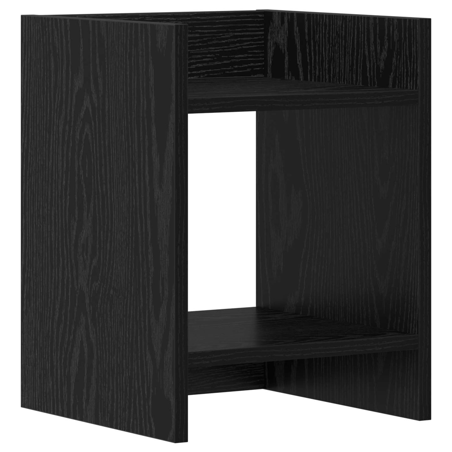 vidaXL Βάση φυτών με ράφι 2 pcs Μαύρη Δρυς 30 x 30 x 40 cm