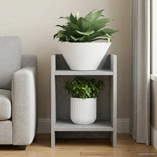 vidaXL Βάση φυτών Γκρι Σκυροδέματος 30 x 30 x 40 cm Επεξεργασμένο Ξύλο