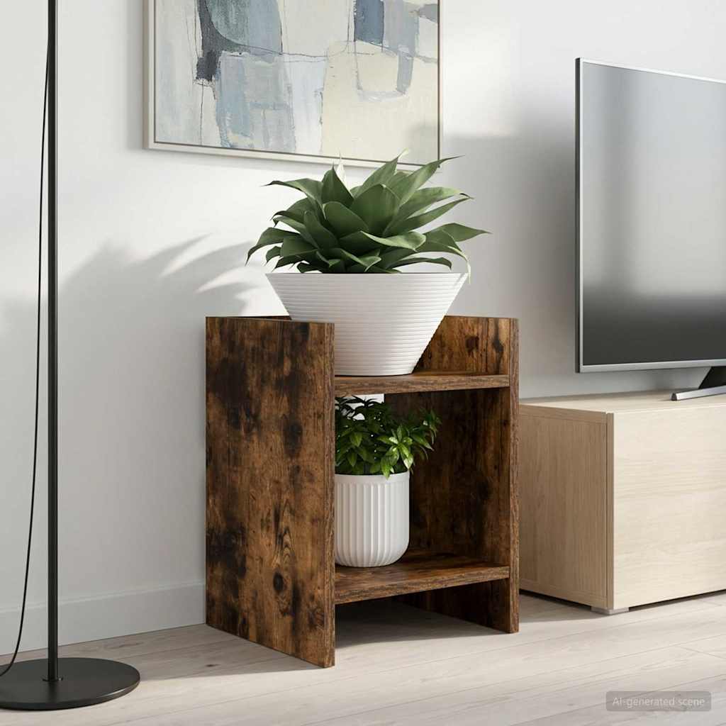 vidaXL Βάση φυτών Καπνιστή Δρυς 30 x 30 x 40 cm