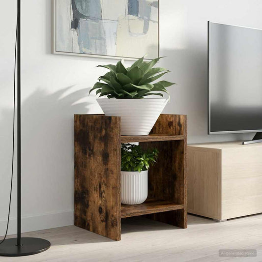 vidaXL Βάση φυτών Καπνισμένο Ξύλο Δρυός 30 x 30 x 40 cm