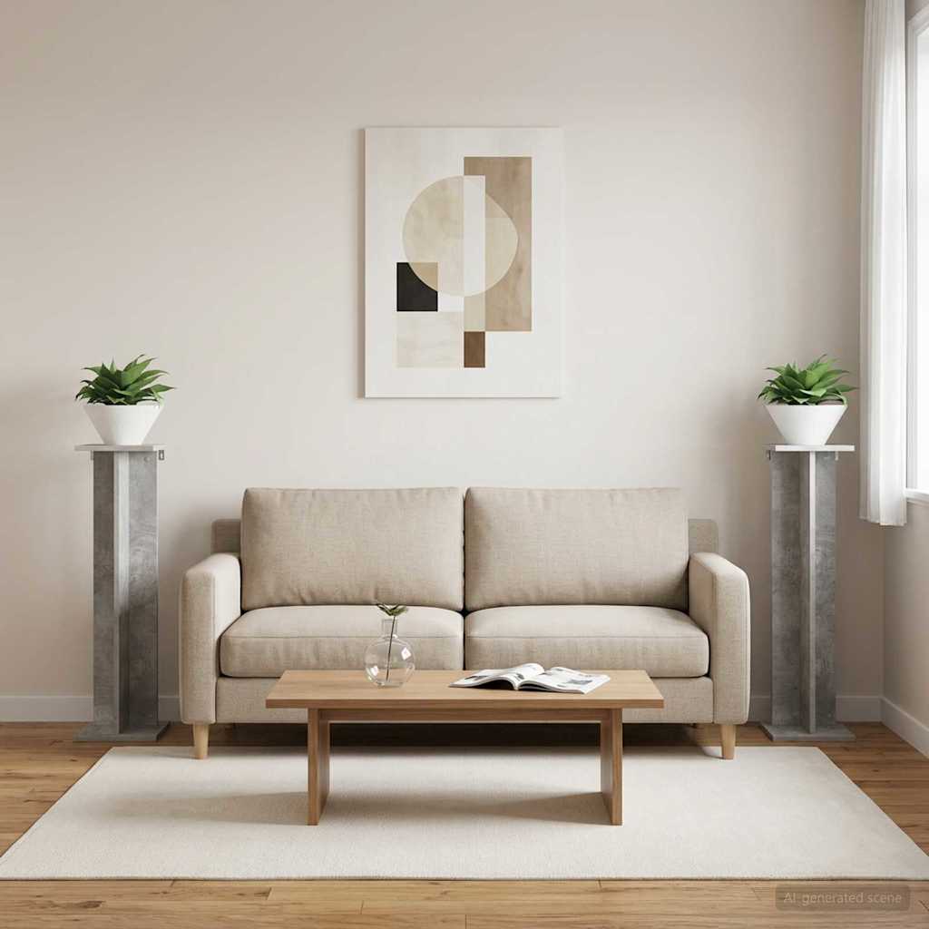 vidaXL Βάση φυτών 2 τμχ. Σκυρόχρωμο Γκρι 25 x 25,5 x 100,5 εκ.