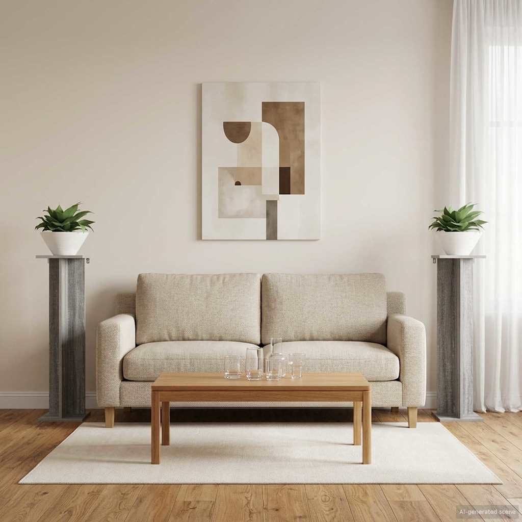 vidaXL Βάση φυτών 2 τμχ. Γκρι Σονομά 25 x 25,5 x 100,5 εκ.