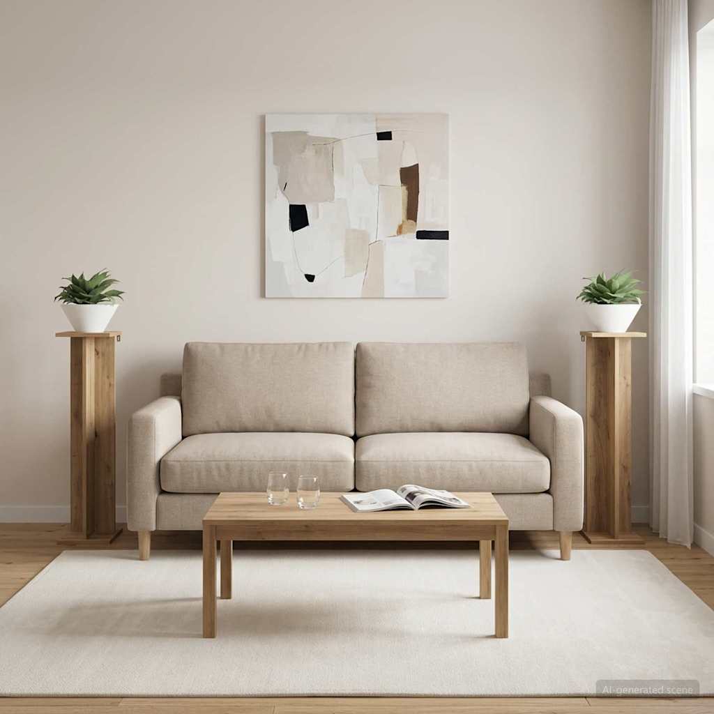 vidaXL Βάση φυτών 2 τμχ. Τεχνίτικη Δρυς 25 x 25,5 x 100,5 εκ.