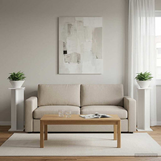 vidaXL Βάση φυτών 2 τμχ. Λευκός 25 x 25,5 x 80,5 εκ.