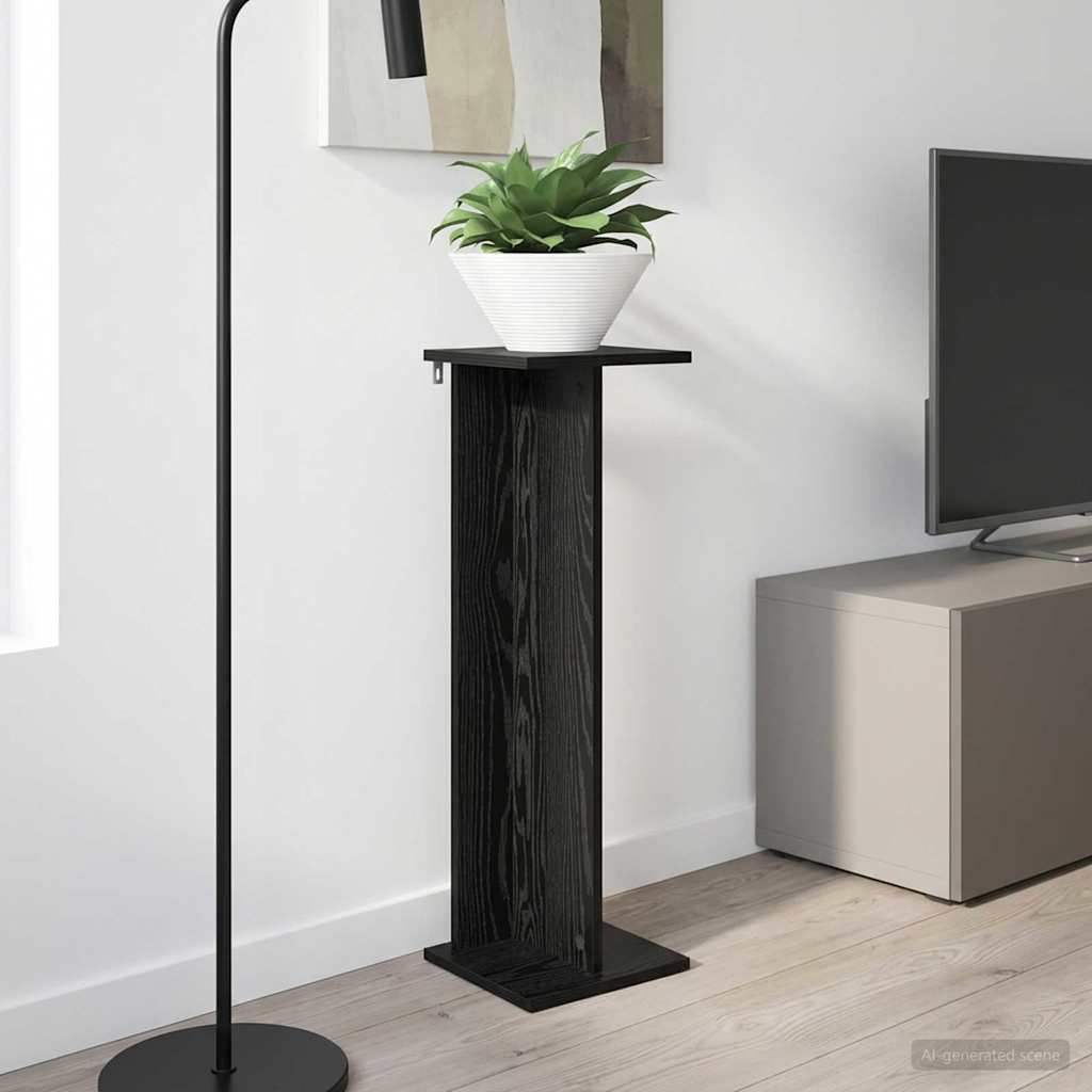 vidaXL Βάση φυτών Μαύρη Δρυς 25 x 25,5 x 80,5 εκ.
