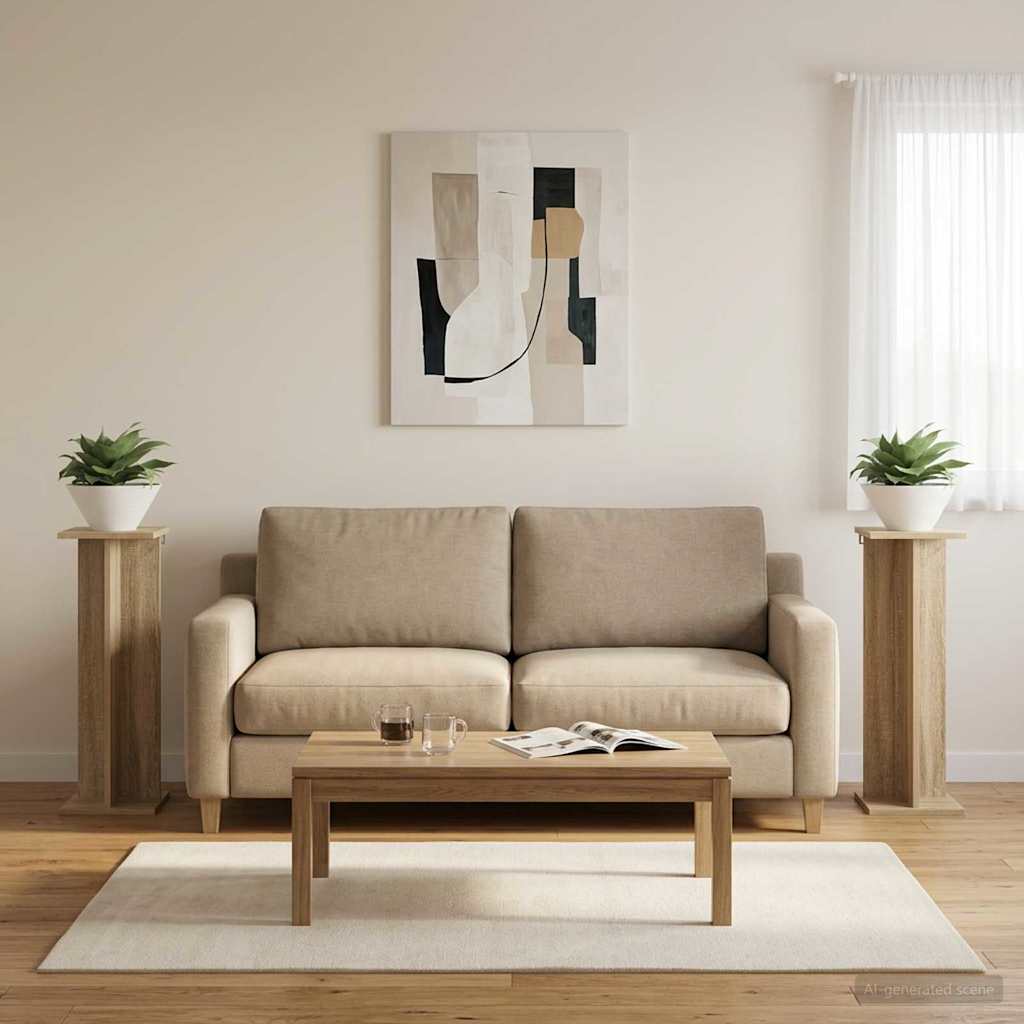 vidaXL Βάση φυτών 2 pcs Δρύς Sonoma 25 x 25,5 x 80,5 εκ.