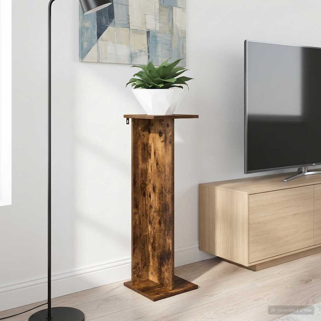 vidaXL Βάση φυτών Καπνιστή Δρυς 25 x 25,5 x 80,5 εκ.
