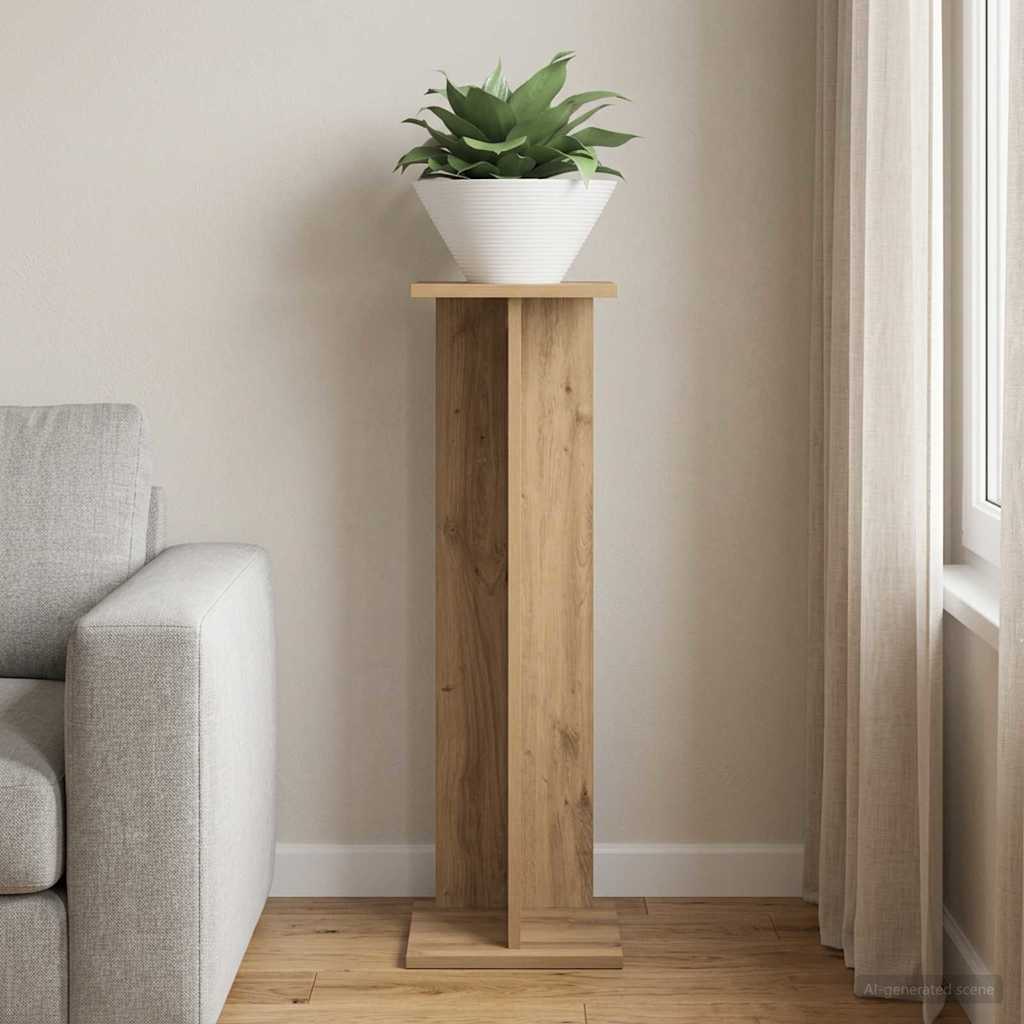 vidaXL Βάση φυτών Τεχνίτικη Δρυς 25 x 25,5 x 80,5 εκ.
