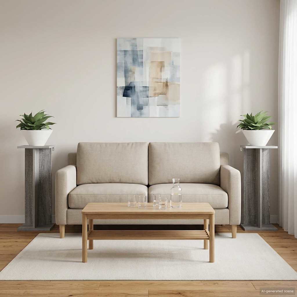 vidaXL Βάση φυτών 2 τμχ. Γκρι Σονομά 25 x 25,5 x 60,5 εκ.