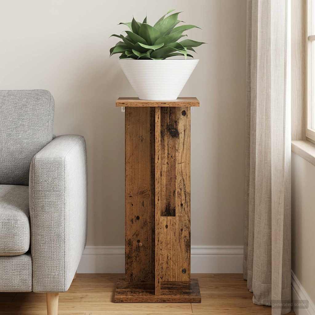 vidaXL Βάση φυτών Παλαιωμένο ξύλο 25 x 25,5 x 60,5 εκ.