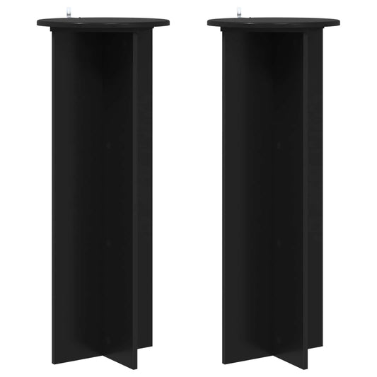 vidaXL Βάση φυτών 2 pcs Μαύρο Ø40 x 100 εκ. Επεξεργασμένο Ξύλο