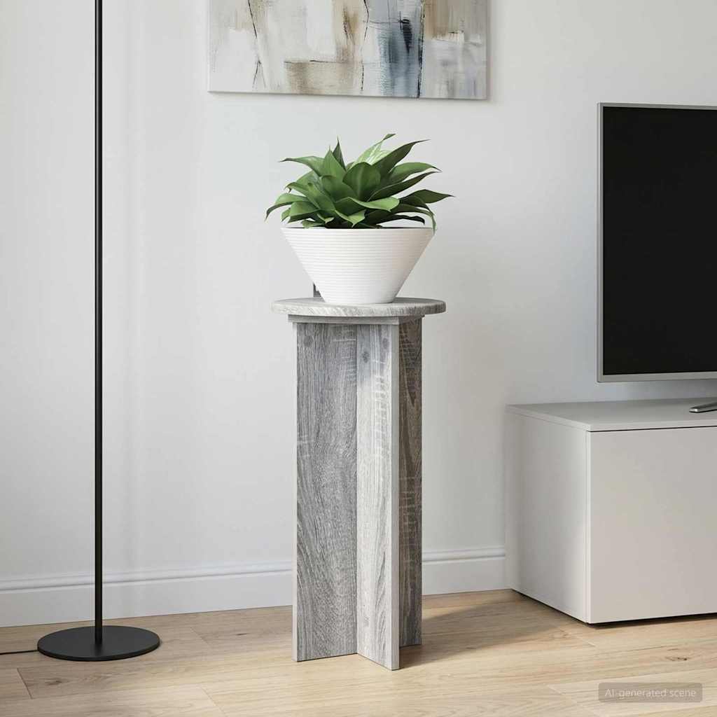 vidaXL Βάση φυτών 2 τμχ. Γκρι Sonoma 29,5 x 29,5 x 60 εκ.