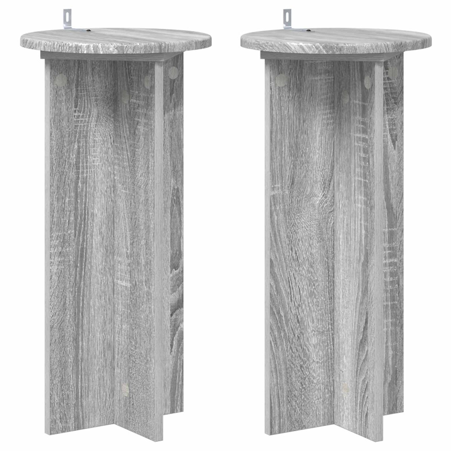 vidaXL Βάση φυτών 2 τμχ. Γκρι Sonoma 29,5 x 29,5 x 60 εκ.