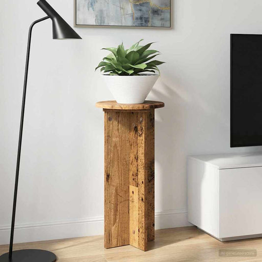 vidaXL Βάση φυτών 2 τμχ. Παλαιωμένο ξύλο 29,5 x 29,5 x 60 εκ.
