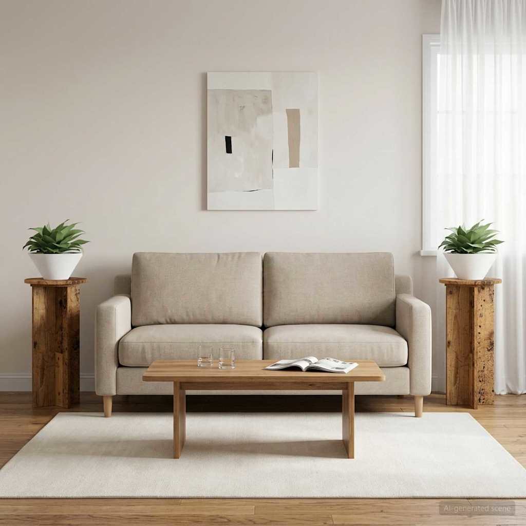 vidaXL Βάση φυτών 2 τμχ. Παλαιωμένο ξύλο 29,5 x 29,5 x 60 εκ.