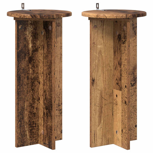 vidaXL Βάση φυτών 2 τμχ. Παλαιωμένο ξύλο 29,5 x 29,5 x 60 εκ.